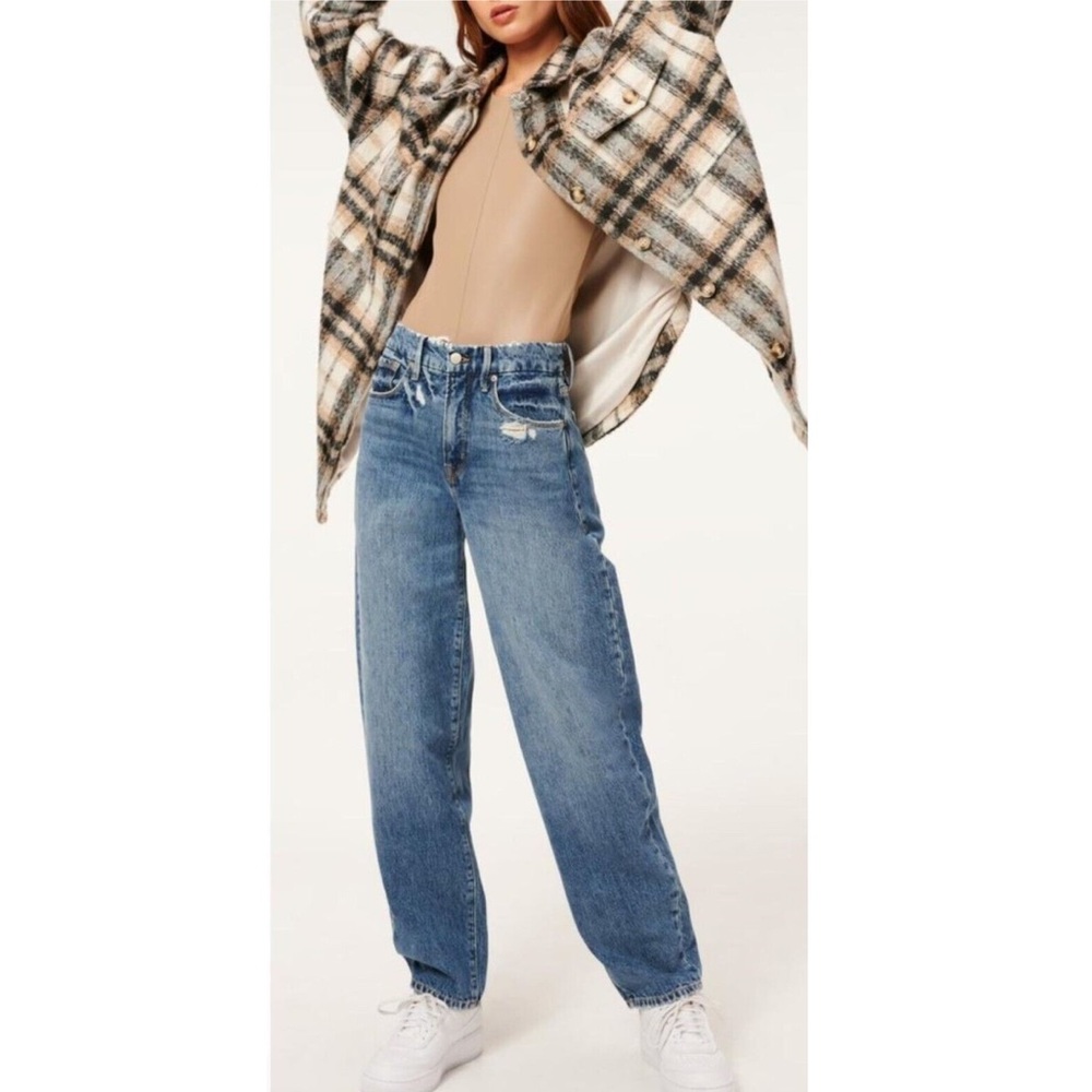 GOOD AMERICAN GOOD '90'S NINETIES STRAIGHT LEG JEANS GNT999 SIZE 6 / 28 NEW $169